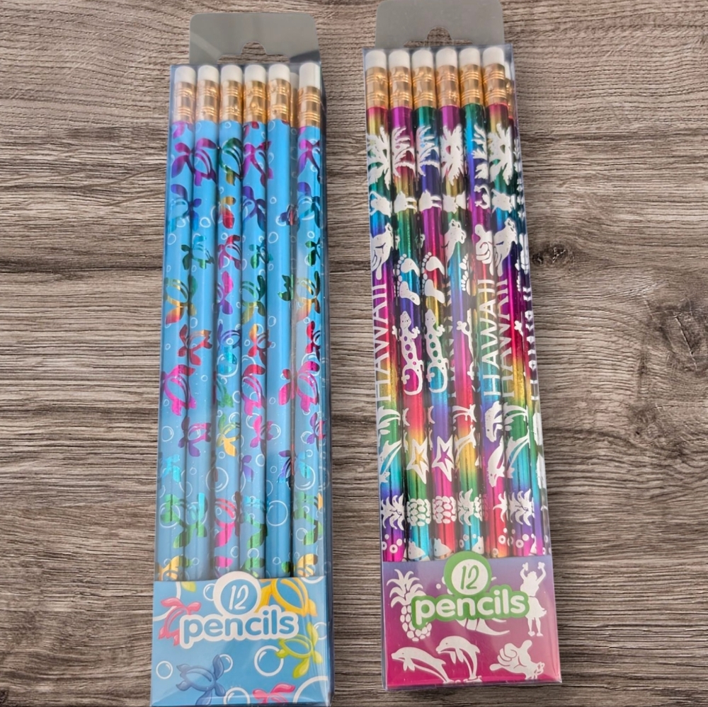 2 Packs Colorful Hawaiian Design Pencil Set
